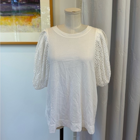 (nude) 3/4 SLV KNIT TOP - Off White